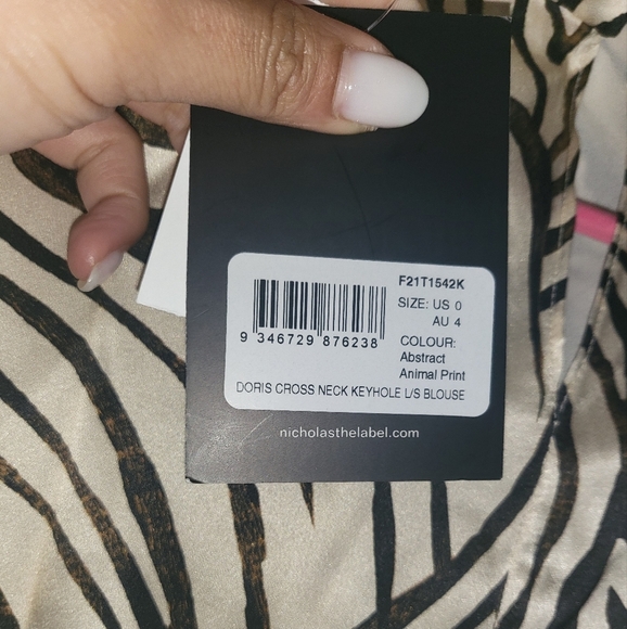 D3. NWT NICHOLAS DORIS SILK TOP SIZE 0 - Picture 6 of 6